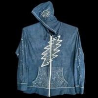 Image 1 of large Ladies Lightweight Hoodie blue