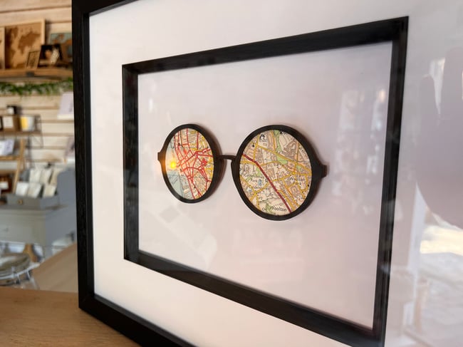 Personalised Vintage Map Heart (Framed) copy