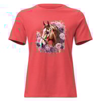Image 4 of Women's Relaxed T-Shirt, Floral Majesty Horse Tee