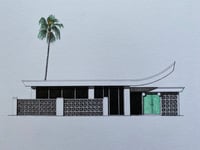 Turqoise Palms (framed original)