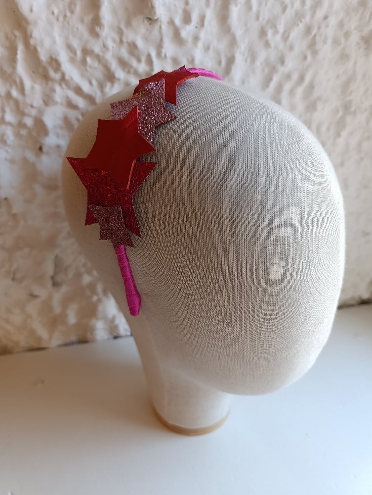 Image of Cerchietto stelle imperfette rosso/rosa