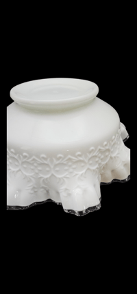 Image 8 of Fenton Silver Crest Spanish Lace Milk Glass Dish