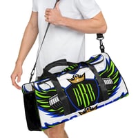 Image 1 of BOSSFITTED White Neon Green and Blue Duffle Bag