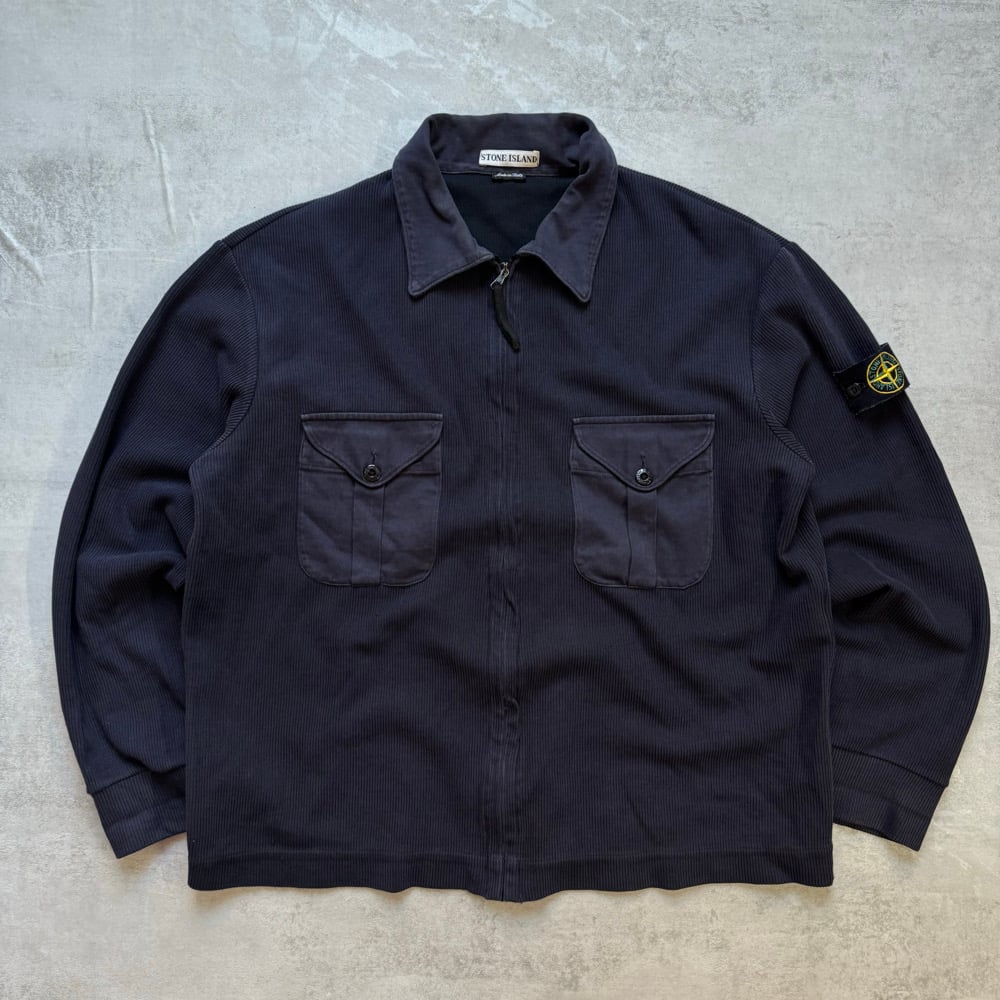 Image of SS 2000 Stone Island Ribbed Zip Up, size XL