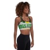 BOSSFITTED Grey Yellow and Green Padded Sports Bra