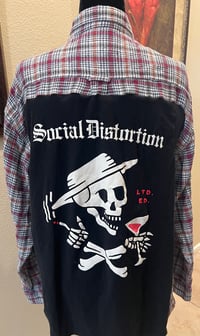 Vintage Gray/Red Flannel Shirt Social Distortion