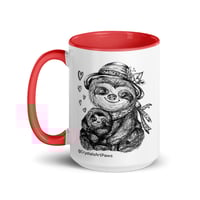 Image 10 of Loving Sloth Mom and Sloth Baby Coffee Mug Art by CrystalsArtPaws
