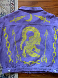 Image 3 of "Crawler" - Purple Printed Denim Jacket