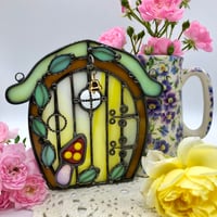 Image 1 of Yellow and Green Fairy Door Suncatcher