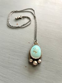 Image 1 of Royston turquoise necklace with silver pearl details