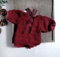 Image 3 of Newborn bodysuit for photo shoots | Christmas | burgundy |  Favianna