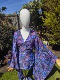 Image 8 of Tulum co ord set - wrap skirt and top 6-14 uk black flora