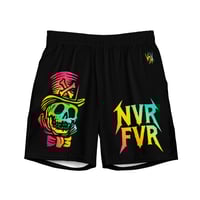 Image 1 of hyper color gumbo skull Recycled Swim Trunks
