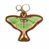 Luna Moth Leather Keychain 