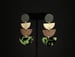 Image of Green Marbled Tier Pierced Earrings 