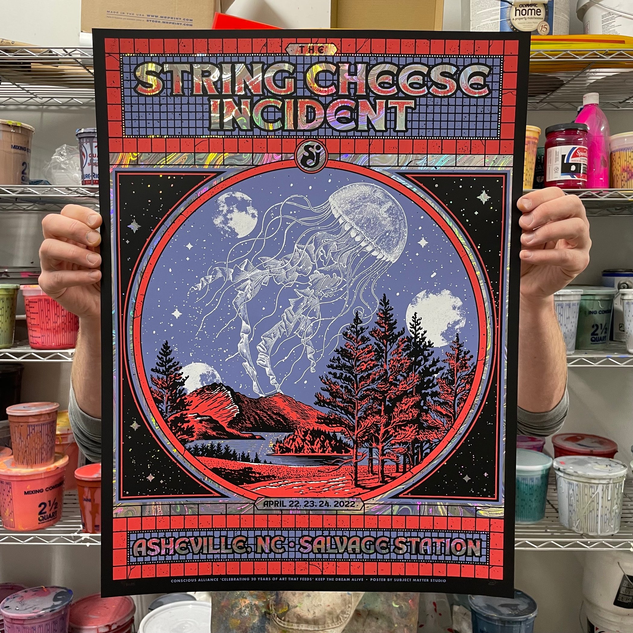 String Cheese Incident, Asheville, NC, Foil Subject Matter Studio