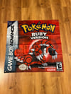 Nintendo Game Boy Advance Pokémon Wall Flag- Ruby Version 3'x3'