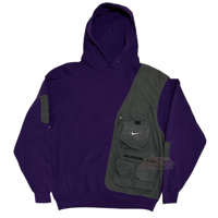 Image 1 of (L-XL) Nike Grey into Purple Hoodie Vest Series "Blair" 534