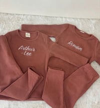 Embroided Ribbed Loungewear Sets