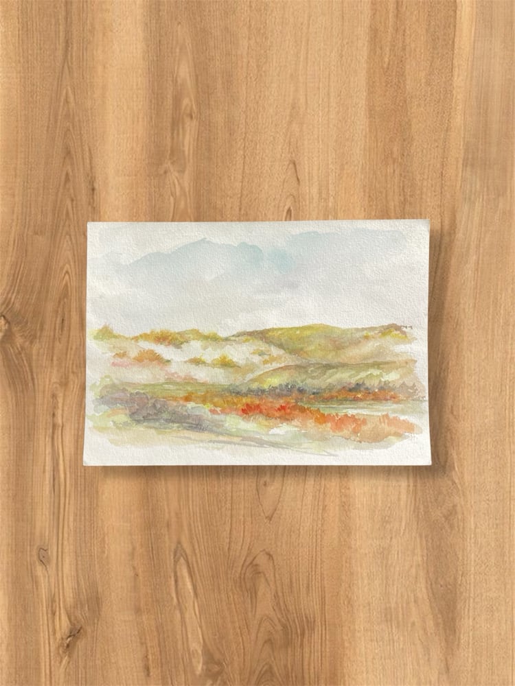 Image of VINTAGE DUTCH WATERCOLOR: LANDSCAPE #1
