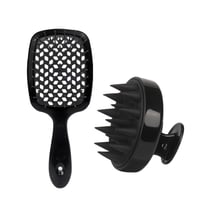 Image 5 of 1/2pcs set Scalp Massage Comb Hollow Out Comb Shampoo Massage Brush For Bath Hair Washing Spray Bott