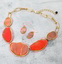 Image 1 of Abstract Sparkled Statement Necklace Set