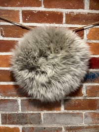 Image 2 of Sheepskin GRAY Wool Leather Shearling Pieces in Roundish Natural Shapes