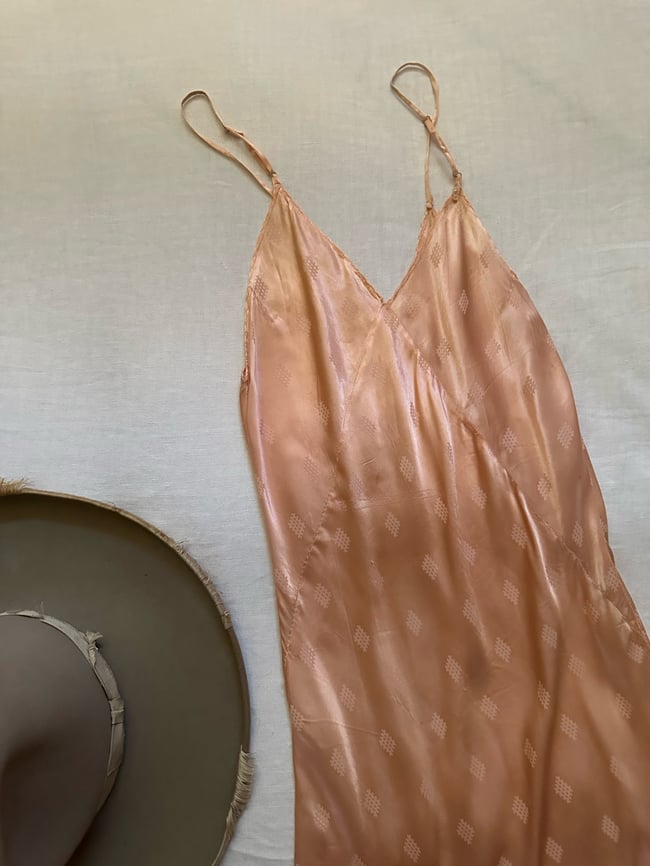 1920s liquid silk satin deco slip dress