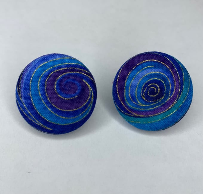 Image of  “Peacock Swirl” Button Earrings