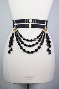 Image 1 of Wide belt with Onyx beads rows 