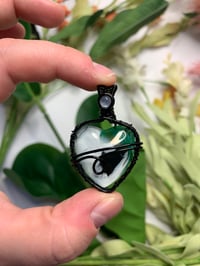 Fluid Art Heart X Moonstone Pendant