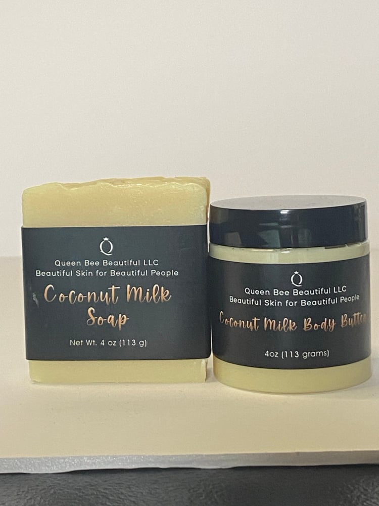 Image of Coconut Milk Soap and Body Butter Set w/ soap saver included