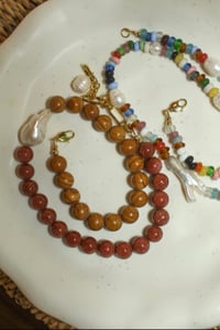 Image 2 of Jasper and goldstone baroque necklace