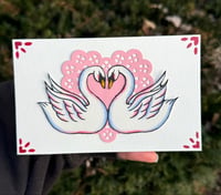 Doily Swan Card 