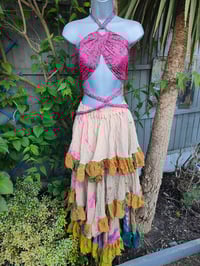 Image 8 of Wanderlust maxi skirt / bandeau dress - cream pink 8-16 uk