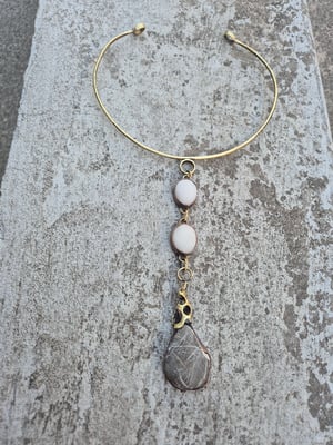 Pebbles and bullet cassings necklace 
