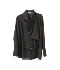 Image 1 of Dark Brown Drape Wool Shirt