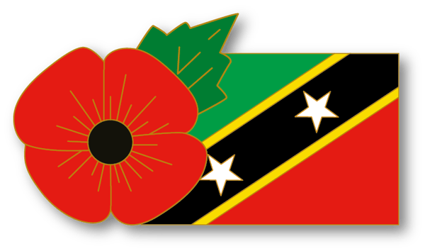 Image of SAINT KITTS & NEVIS FMN Poppy/Flag Combo Medal (28mm x 15.5mm)