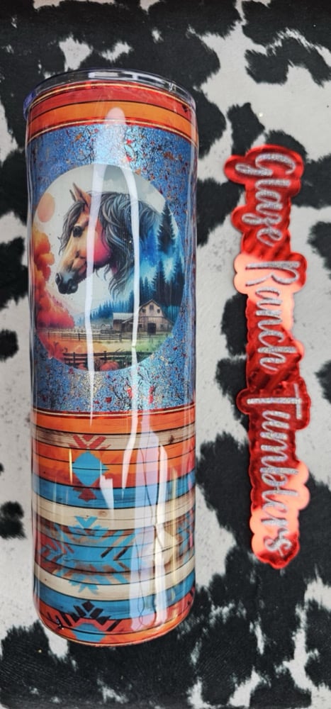 Image of 30 oz. Horse and barn