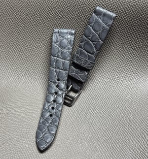 Image of Grey Crocodile Flank Watch Strap