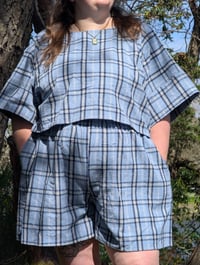 Image 4 of Blue Tartan Shorts Set