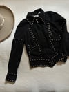 70s studded black denim rocker jacket