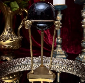 Image of Obsidian Ball w/ Brass Stand