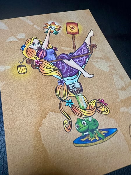 Image of 5x7"  "Rapunzel" Tangled "Sailors beware" Inspired Print
