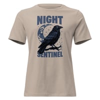 Image 5 of Women's Relaxed T-Shirt, Night Sentinel Raven & Moon Gothic Tee