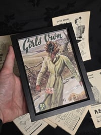 Image 1 of 1945 War time The Girls Own - faceless with real preserved spider web - MARCH