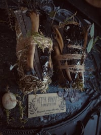 Image 5 of Alter bundles with mugwort, coffin nails, obsidian, and bones 