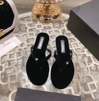 Image 1 of C Velvet Slides - Black