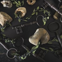 Hag Stone & Iron Key Charm 