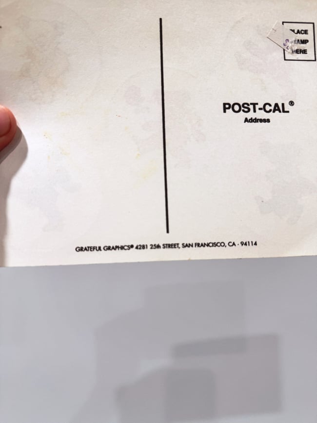 Grateful Dead Early 90s Dancing Bear Peel Off Post Card Stickers